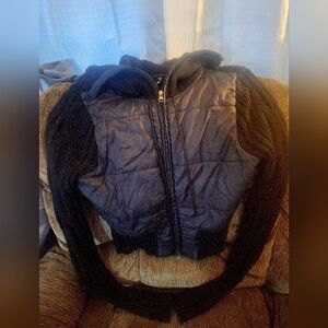 Take Out - Black Chest Jacket with Knitted Sleeves XL Juniors.